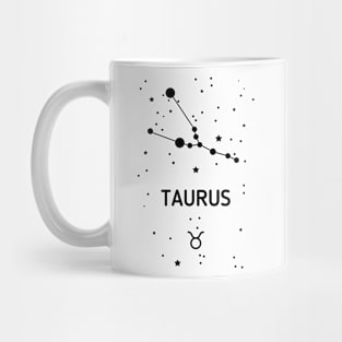 Taurus Zodiac Sign Constellation (Black Print) Mug